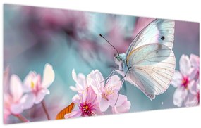 Tablou - Fluture pe un cireș (120x50 cm)