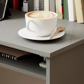 HOMCOM Birou pentru calculator simplu compact cu 1 etajeră, PAL, dim. 90l x 50P x 74H cm, gri | Aosom Romania