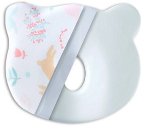 HUSA de schimb / Fata de perna - pentru Perna Bebelus Suporto Ursulet impotriva Plagiocefaliei - Bumbac 100%, Alba, Model cu Iepurasi