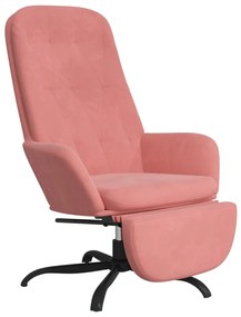 3097645 vidaXL Scaun de relaxare cu taburet, roz, catifea