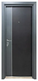 Usa metalica de exterior cu izolatie si vizor Novo Doors NDFC10001 ,deschidere stanga dreapta, 1 yala, dimensiuni multiple,tabla 12 mm, balamale si