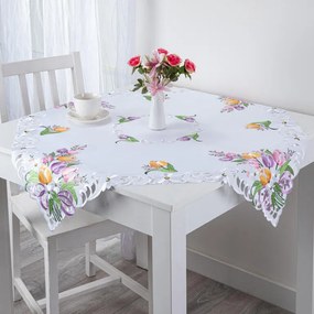 Faţă de masă brodată LALELE COLORATE 85 x 85 cm