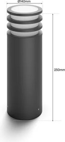 Philips - Lampă LED RGB reglabilă pentru exterior Hue LUCCA 1xE27/8,1W/230V IP44
