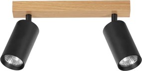 Brilagi - Spot aplicat SELE 2xGU10/30W/230V negru/decor stejar