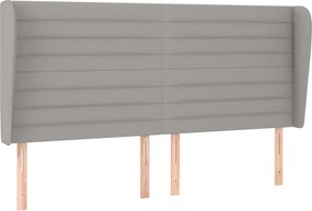 vidaXL Tăblie de pat cu aripioare gri deschis 163x23x118/128 cm textil
