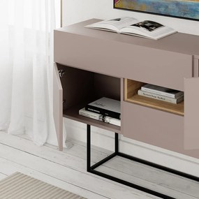 Comodă gri/bej joasă 145x82 cm Titan – Marckeric