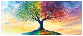 Tablou – Arbore pictat al anotimpurilor (120x50 cm)