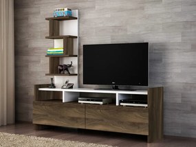 Comoda TV Aldora - Alb, Walnut