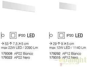 Aplica LED moderna ambientala ZIG ZAG AP D53 BIANCO 3000K