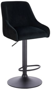 HR920W Scaun Neagră din Catifea cu Bază Neagră