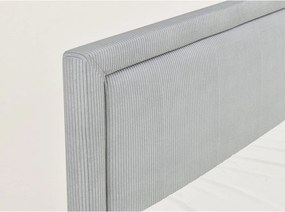 Pat boxspring gri cu spațiu de depozitare 200x200 cm Fresco – Maison de Rêve