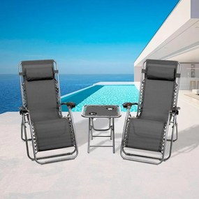 Set de grădină din 3 piese: 2 scaune relaxante și o masă ATLANTIC