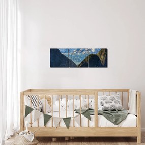 Tablou cu peisaj cu munții (cu ceas) (90x30 cm)