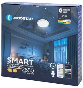 Plafonieră LED RGBW pentru baie Aigostar LED/24W/230V IP44 + telecomandă