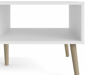 Tvilum Masuta de cafea alba OSLO 75384 cu blat de stejar