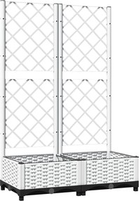 vidaXL Jardinieră de grădină cu spalier, alb, 80x40x121,5 cm, PP