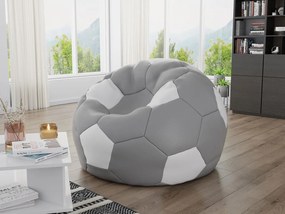 Fotoliu puf Hannela 500L (Gri piele ecologică + Alb piele ecologică). 1053998