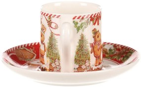 Set cadou cu 2 cești de Crăciun cu farfurioarePerníčky 180 ml