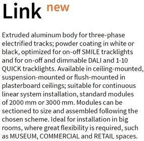 Sina trifazata alba LINK TRIMLESS PROFILE 1000 mm WH ON-OFF 243269 IDL