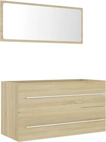 vidaXL Set mobilier baie, 2 piese, stejar Sonoma, PAL