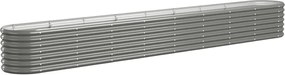 vidaXL Strat înălțat grădină gri 332x40x36cm oțel galvanizat