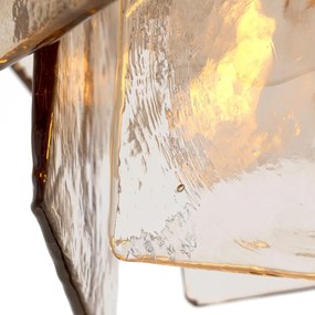 Candelabru LUX, Otel Alama Antic, Sticla Fumurie, Biltmore