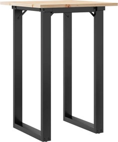 vidaXL Masă de bucătărie, cadru O, 50x50x75 cm lemn masiv pin și Oţel