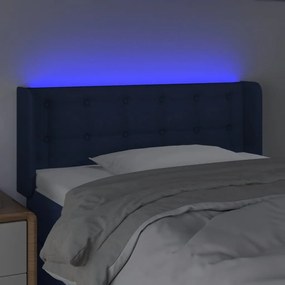 Tablie de pat cu LED, albastru, 103x16x78 88 cm, textil 1, Albastru, 103 x 16 x 78 88 cm