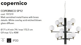 Candelabru design modern COPERNICO SP12 NERO, D-71cm 197319