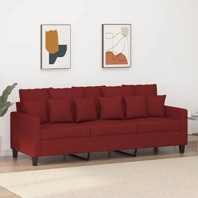 Canapea cu 3 locuri, rosu vin, 180 cm, material textil Bordo, 198 x 77 x 80 cm