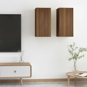 Dulapuri TV, 2 buc., stejar maro, 30,5x30x60 cm, lemn prelucrat 2, Stejar brun, 30.5 x 30 x 60 cm