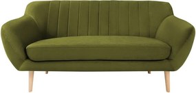 Canapea cu tapițerie din catifea Mazzini Sofas Sardaigne, 158 cm, verde