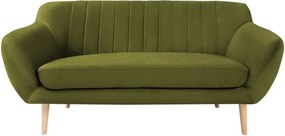 Canapea cu tapițerie din catifea Mazzini Sofas Sardaigne, 158 cm, verde
