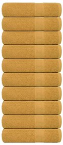 vidaXL Prosoape de baie 10 buc Aur 100x150 cm 360 g/m² 100% bumbac