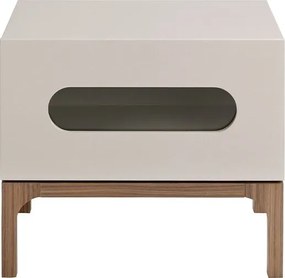 Noptiera design modern cu iluminare interioara Gray and Walnut