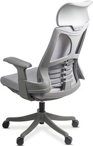 Scaun ergonomic din mesh cu suport lombar si tetiera SYYT 9514 gri