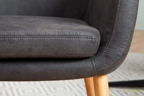 Scaun elegant, tapitat cu microfibra gri vintage Supreme