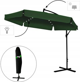 JAKS Umbrelă de grădină verde LED