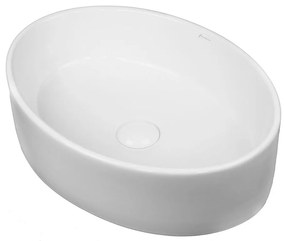 Lavoar pe blat alb lucios 50 cm, oval, Fluminia Hera