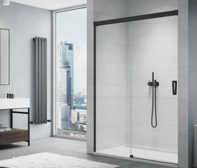 Usa de dus glisanta cu segment fix negru mat SanSwiss Cadura CAS2 120 cm stanga