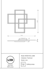 Lustra LED aplicata design modern Rida alba MYMOD015CL-L80W