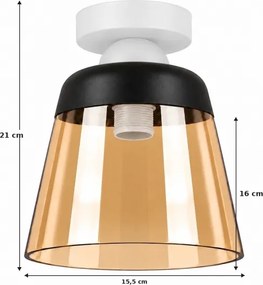 BRILAGI-LED Plafonieră R GLASS 1xE27/60W/230V Ø 15,5 cm alb/bej fumuriu