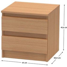 Noptieră cu 2 sertare, fag, HANY 2 NEW 002