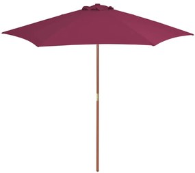 vidaXL Umbrelă de soare de exterior, stâlp lemn, roșu bordo, 270 cm