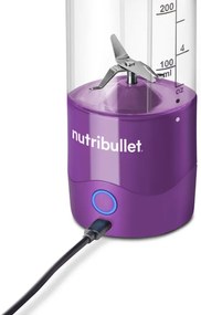 Blender portabil Nutribullet NBP003PU, 200W, 475 ml, Autonomie 15 cicluri, USB-C, Violet