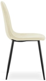 Scaun din catifea bej COMO cu picioare negre
