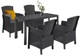 Set mobilier de grădină Hellma 4+1, grafit