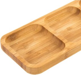 Platou compartimentat din bambus 33x10 cm