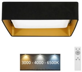 Brilagi - Corp de iluminat LED dimabil VELVET SQUARE, 24W, 230V, cu telecomandă, negru