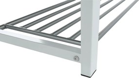 Bancă cu rafturi pantofi, gri/alb, LANGELLA NEW